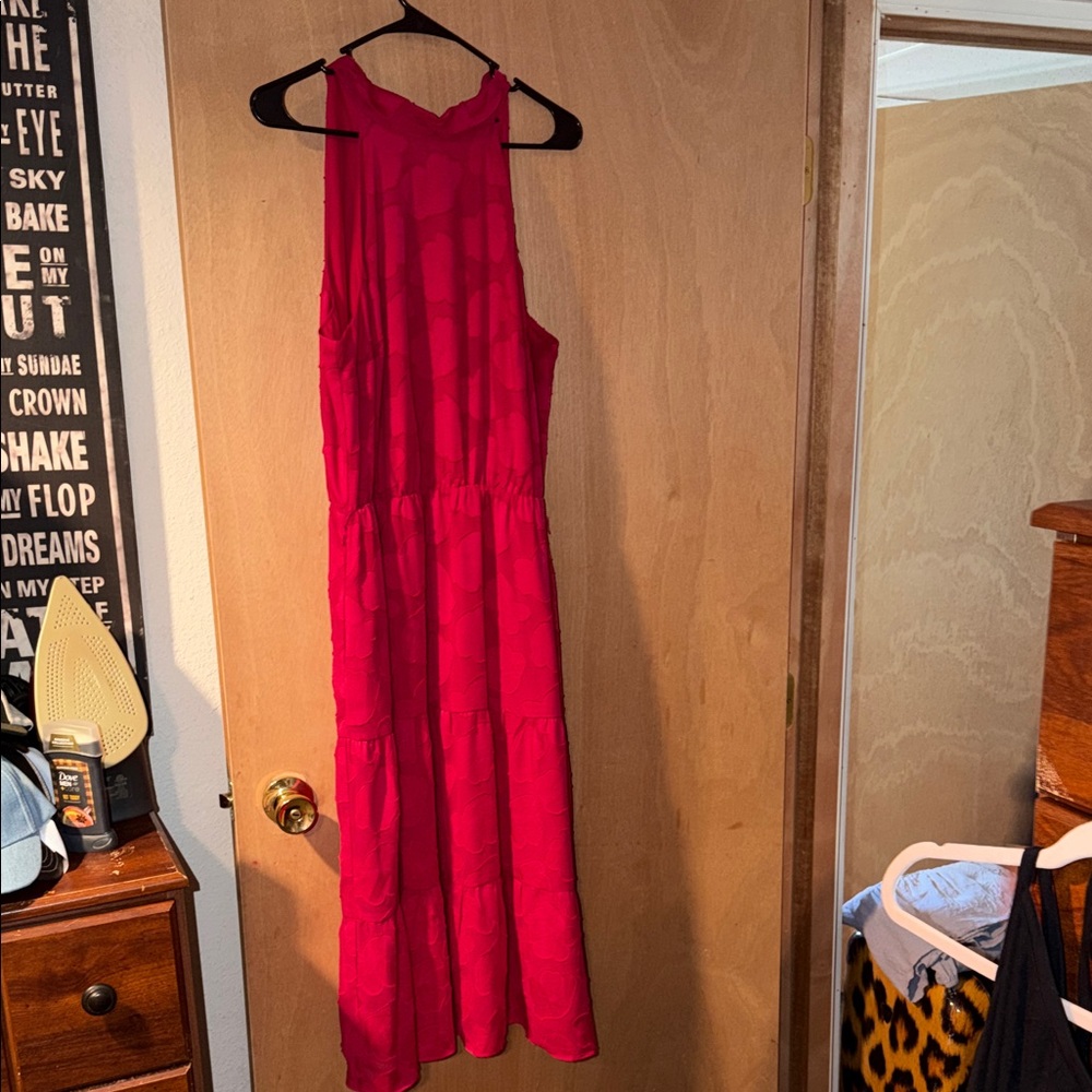 Ann Taylor Vibrant Pink Maxi Dress